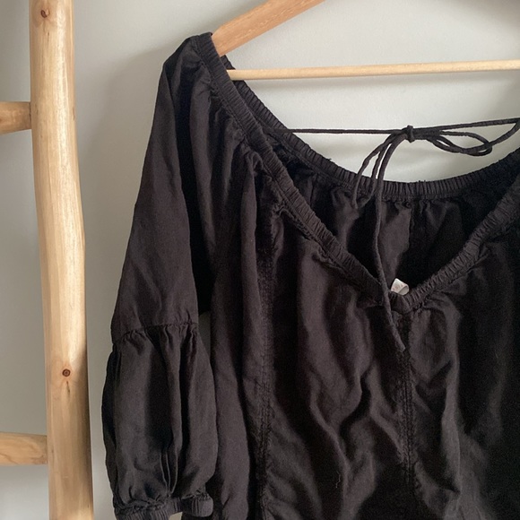 Anthropologie black flowy mini dress Sz small - Picture 6 of 8